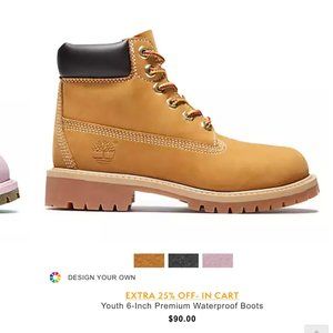 Youth 6-Inch Premium Waterproof Boots Size 4